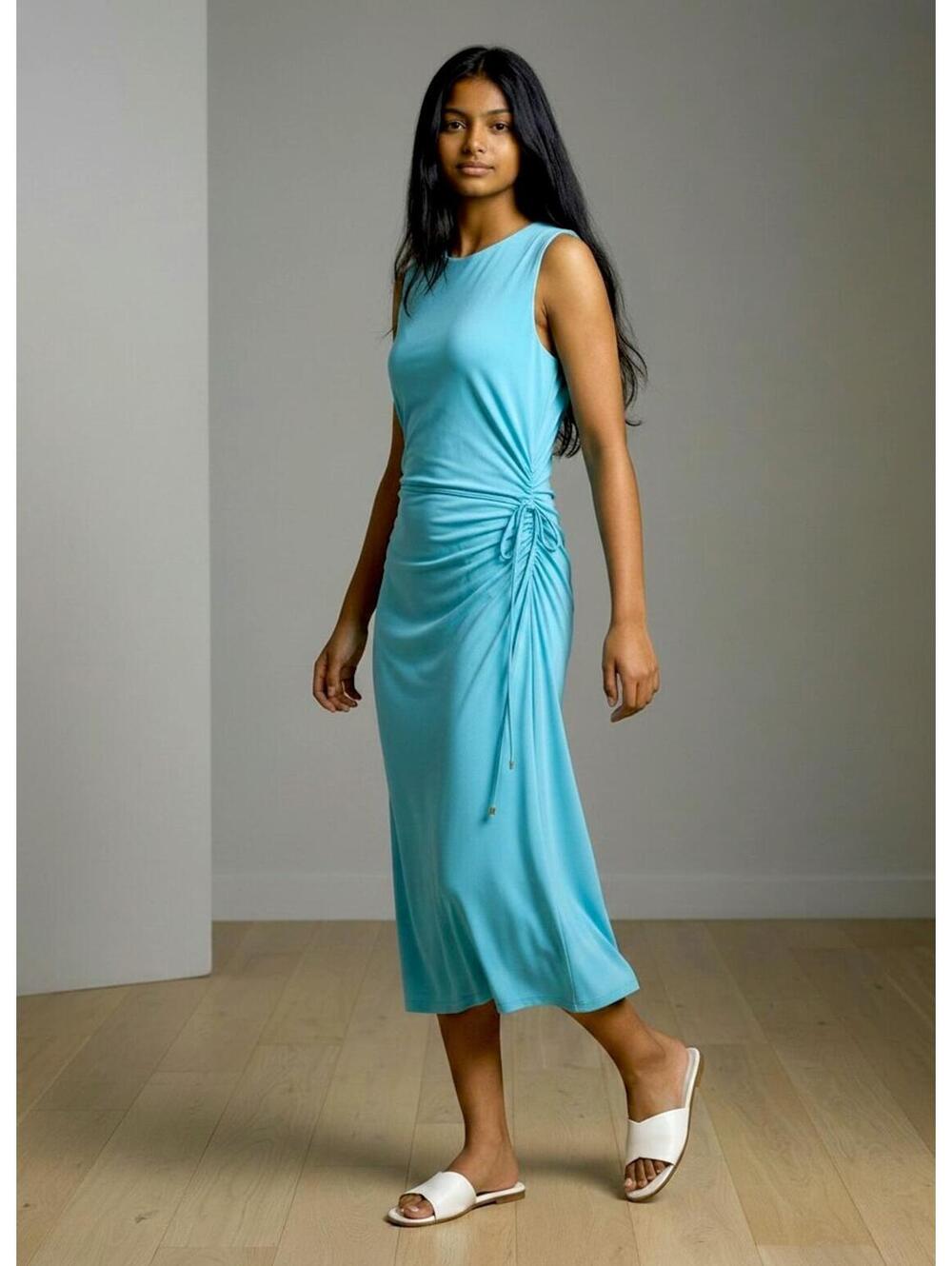 Kelly by Clinton Kelly NWOT Ruched Dress-Size XS-Turquoise Blue